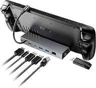 Docking Station for Steam Deck ROG Ally, Mayflash 6-in-1 Steam Deck Dock with HDMI 2.0 4K@60Hz+Gigab