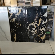 granit lantai 80x80 hitam motif marmer glazed polished
