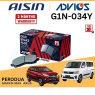 Advics Aisin Heavy Duty Disc Brake Pad Front G1N034Y  Daihatsu Granmax 1.5 Grandmax