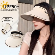 SUNNY VALLEY Foldable Wide Brim Anti-UV Sun Hat Cap Women Visor Beach Topi Pantai Perempuan Unisex B