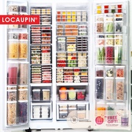 Locaupin 4pcs Food Storage  Containers, Stackable Refrigerator Freezer Organizer Fresh Keeper Contai
