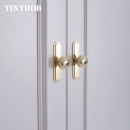 Luxury Glossy Gold Solid Brass with Plate Drawer Knobs Furniture Handles Cupboard Drawer Pull Kitchen Cabinet Door Wardrobe Handle