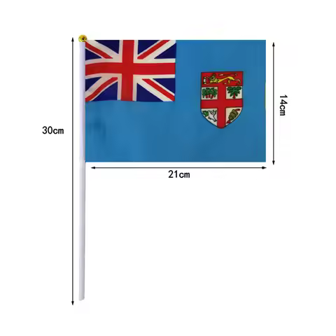10 Pcs/lot Fiji Hand Waving Flags 14x21cm Fiji Flag Wholesale