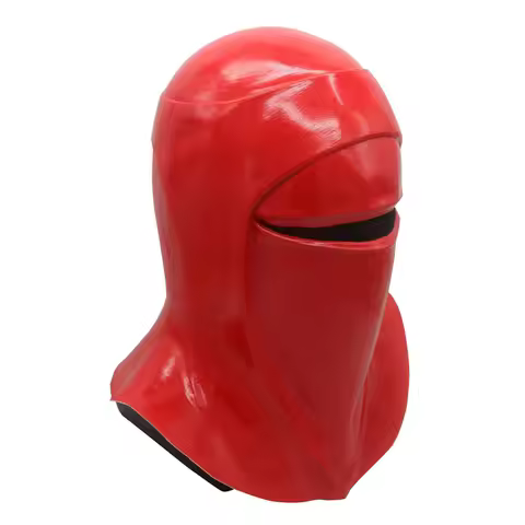 Red Hood Full Head Latex Royal Guard Helmet with Mesh Eye, Game Cosplay, Halloween Costume, Party Ma