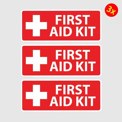 3X 5.5" First Aid Kit Sticker Decal Self Adhesive Rescue Emergency Safety 1st OSHA