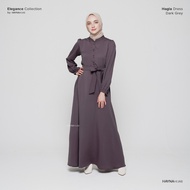 HAYNA Hagia Dress (Dark Grey) - Daily Dress, Nursing Friendly Gamis MuslimWanita