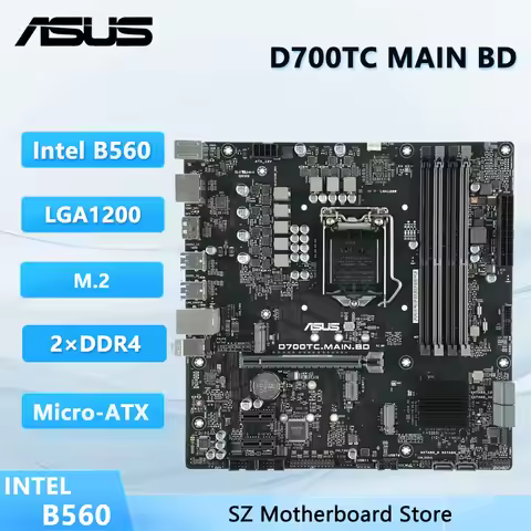 ASUS D700TC MAIN BD Motherboard Intel B560 LGA1200 2ΓDDR4 64GB M.2 mATX support support Core i3-1010
