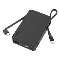 MOMAX 1-Power Vital+ 20000mAh 行動電源內建雙 USB-C 線 [IP139] 黑色