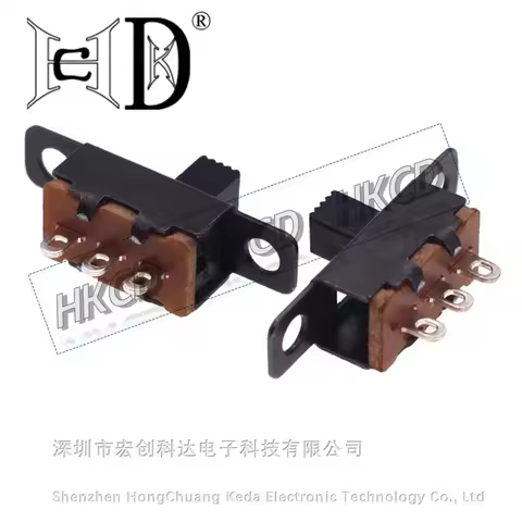 10Pcs Slide Switch 2 Position 3 Pins With Fixed Hole Handle DPDT 1P2T SS12F15- G7 SS-12F15 Toggle Sw