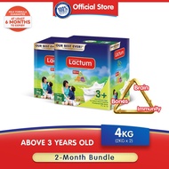 Lactum 3+ Plain 4kg (2kg x 2) Powdered Milk Drink for Children Above 3 Years Old