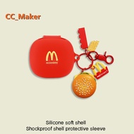 For EarFun Air Pro3 Case Cartoon Burger Keychain Pendant Cute Duck EarFun Air Pro3 Silicone Soft Cas