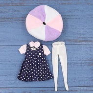 12" Blythe Doll ob24 Clothes Set Polka Dot Skirt Beret Director Suit Azone Licca