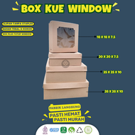 (30 Pcs) Dus Box Kotak Nasi Kue Makanan 20x20 / Box Dus Window Kaca / Dus 20x20 / BBW5K3
