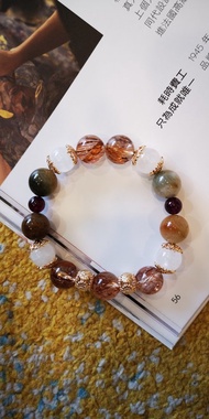 迪米特DM-712-103~黑金髮晶.藍紅髮晶.千層白幽靈.紫牙烏