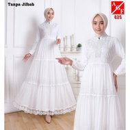 Kaftan Dress Muslimah Elegan Abaya Raya 2024 Viral Cantik Arabic Style Plus Size Jubah Putih Fashion fesyen Premium 825T
