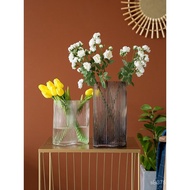 Light Luxury Model Room Glass Modern Minimalist Ornaments Vase Flower Vessel Decoration Nordic Vase 