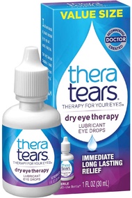 Thera Tears TheraTears Eye Drops for Dry Eyes, Dry Eye Therapy Lubricant Eyedrops, Provides Long Lasting Relief, 30 mL, 1 Fl oz Value Size