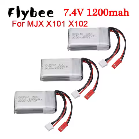 7.4V 1200mAh 25C Battery For MJX X101 X102 Yi zhang X6 H16 H40WH V262 V333 V353B V666 RC Drone Spare