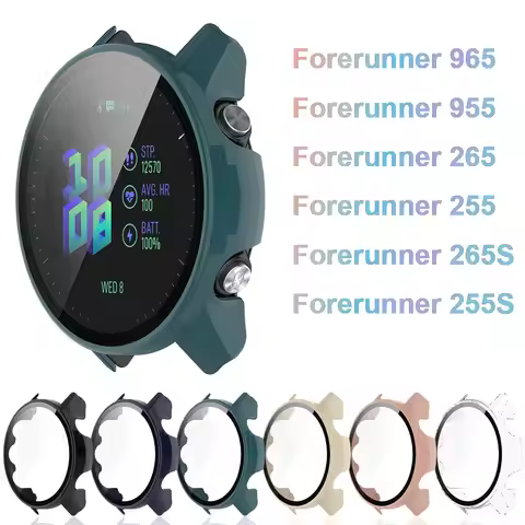 PC Watch Protective Case Cover For Garmin Forerunner 965 955 265 255 265S 255S Full Screen Protector