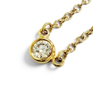 สินค้าสภาพดี △ TIFFANY&Co. สร้อยคอ Tiffany By The Yard 750 YG 1P เพชร ขนาดกรอบเส้นผ่านศูนย์กลางประมา