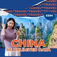 China 5G eSIM ! Unlimited China Data 3-30 Days, 3-20GB