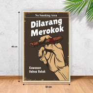 Poster Dilarang Merokok Gaya retro