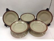 GELAS KOPI CANTIK 1set (6 gelas+6 tatakan)cangkir klasik list warna/PIRING 21.5CM