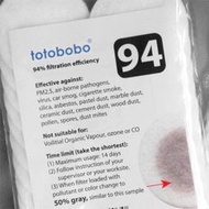 【新加坡Totobobo濾片】F94 防霧霾口罩濾片/10對包