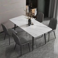 免運~北歐白鯨白（岩板）120穩固不搖晃餐桌(台製加大尺寸)餐椅 工作桌 書桌 簡易組裝