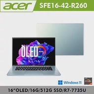 Acer 宏碁 Swfit Edge SFE16-42-R260 16吋OLED輕薄筆電(R7-7735U/16G/512G/W11/2年保/極光銀)
