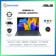 Asus Laptop ZenBook 13 UX325E-AKG349TS 13.3'' OLED FHD ( I7-1165G7, 8GB, 512GB SSD, Intel, W10, HS )