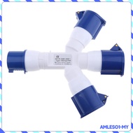 [AmlesoaeMY] 220V 32Amp 3Pin Industrial Site Plug Socket 3 Way Splitter Waterproof 2P+E