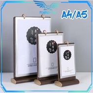 Wooden Menu Holder A4 A5 Standing Menu Display Aesthetic Menu Holder Cafe Menu Stand Standing Menu