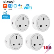 SIXWGH 20A Tuya Wifi Socket Smart Socket UK Plug Wifi switch Works with Alexa Google Home