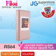 Pikxi AS64 64 Pockets Photo Album for Fujifilm Instax Square Instant Camera Leather (Pink)