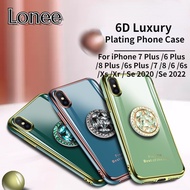 For iPhone 7 Plus 6 Plus 8 Plus 6s Plus iPhone 7 8 6 6s iPhone Xs Xr iPhone Se 2020 Se 2022 Phone Case,6D Luxury Plating Case with Diamond Ring Stand Ring Holder Soft Cover Case