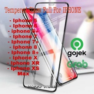 Tempered Glass Full Glue BLACK WHITE/ iphone SE 1 2 3 2016 2020 2022 5 5S 5C 6 6S 7 8 6+ 6S+ 7+ 8+ X
