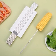 Reusable 304 Stainless Steel Barbecue Skewer Stick BBQ Drill Meat Lamb String Iron Roasting Tools Tu