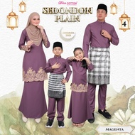 MAGENTA BAJU RAYA SEDONDON FAMILY CODE 4 BAJU RAYA DHIA COTTON PLAIN KURUNG COTTON SULAM BAJU MELAYU