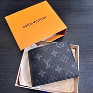 全新 LV 經典黑色老花男裝短銀包 Black Monogram Multiple Wallet Men’s wallet