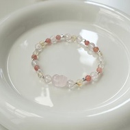 粉晶貔貅手鍊/貔貅 粉晶 鹽源瑪瑙 黃水晶/水晶手鍊 客製化