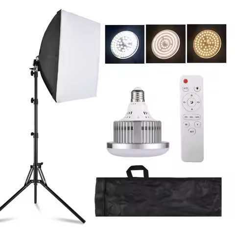 Andoer Studio Photography Light Kit Softbox Lighting Set with LED Light Softbox 1.7m Light Stand for