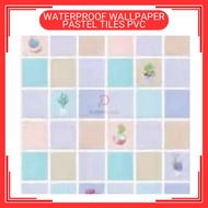 60cm x 5m Pastel Tiles PVC Waterproof Wallpaper Wall Sticker Kertas Dinding