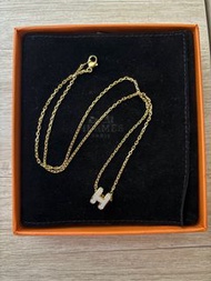 Hermes mini pop h necklace 奶茶金頸鏈