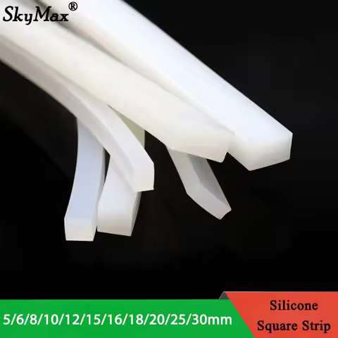 5mm x 5mm/10mm/15mm/20mm/30mm High Temperature Resistant Solid Silicone Rubber Sealing Strip Weather