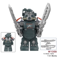 Radiation T51 Mechanized Shark Patriot Armor Cavalry Figure Building Blocks