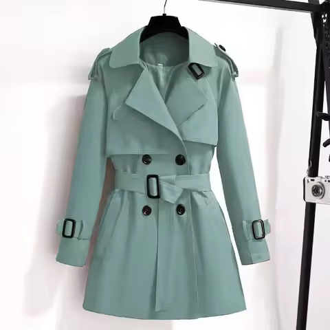 Trench Coat Women's mid length British style slimming down new 2026 Spring Autumn Cotton padded thic