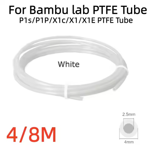 PTFE Tube 3D printer 2.5mm 4mm For Bamboo lab P1S/P1P/X1C/X1/X1E PTFE Tube 3D Printer Connector PTFE