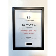 8R 8x10 Inches Picture Frame – MDF Backing | Glass Cover | Black, White, Natural | Stand & Hook