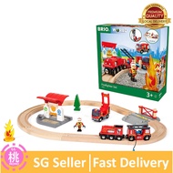 BRIO 33815 Rescue Firefighter Set | 18 Piece Train Toy with a Fire Truck, Accessories and Wooden Tracks for Ages 3+